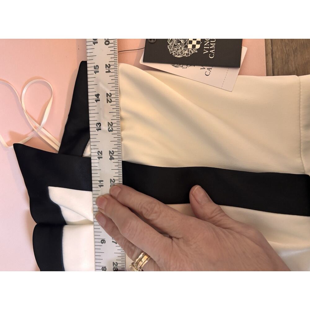 Vince Camuto Strapless Ivory Black Sheath Dress 4 NWT Cocktail - Picture 11 of 12